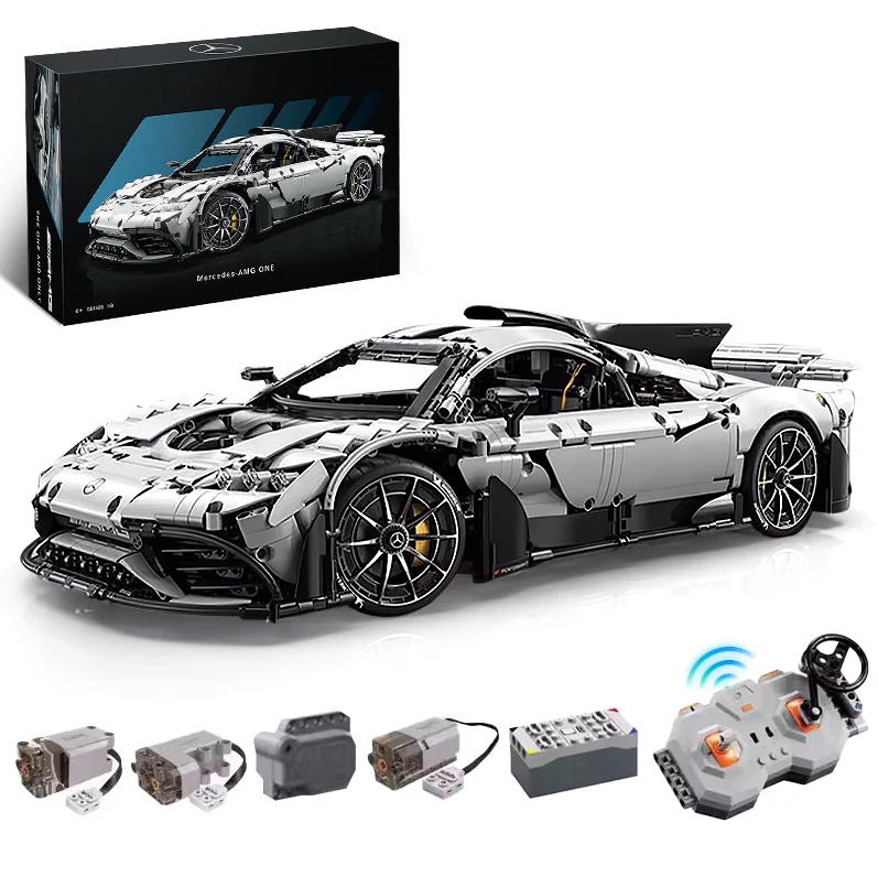 1:8 Mercedes-AMG ONE building set with remote control, fully detailed simulation, ultimate collector's item, electric wing doors, rear wing lift, controllable lights, launch control (3295 pieces)