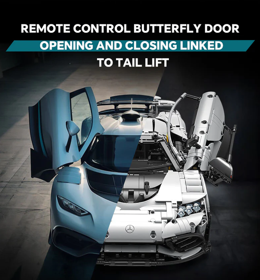 1:8 Mercedes-AMG ONE building set with remote control, fully detailed simulation, ultimate collector's item, electric wing doors, rear wing lift, controllable lights, launch control (3295 pieces)