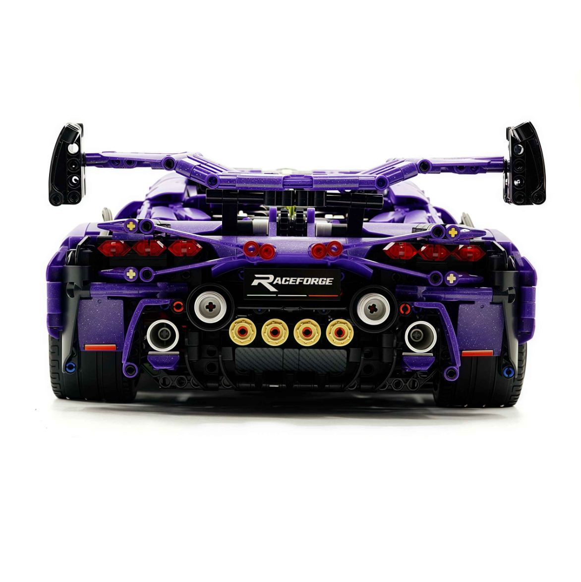1:8 scale purple Lambo supercar with custom starry sky finish (3654 pieces)
