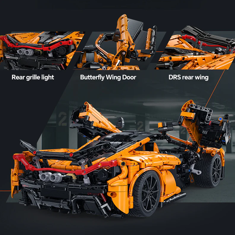 1:8 M1 building kit, rear wing linked air suspension, butterfly doors, without remote control (3617 pieces)