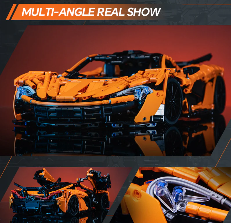 1:8 M1 building kit, rear wing linked air suspension, butterfly doors, without remote control (3617 pieces)