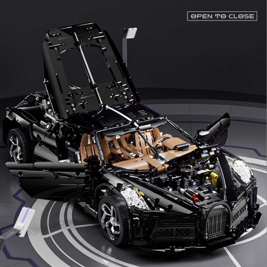 La Voiture Noire 1:8 scale building set with remote control, electric lift chassis, and electric doors (4688 pieces)