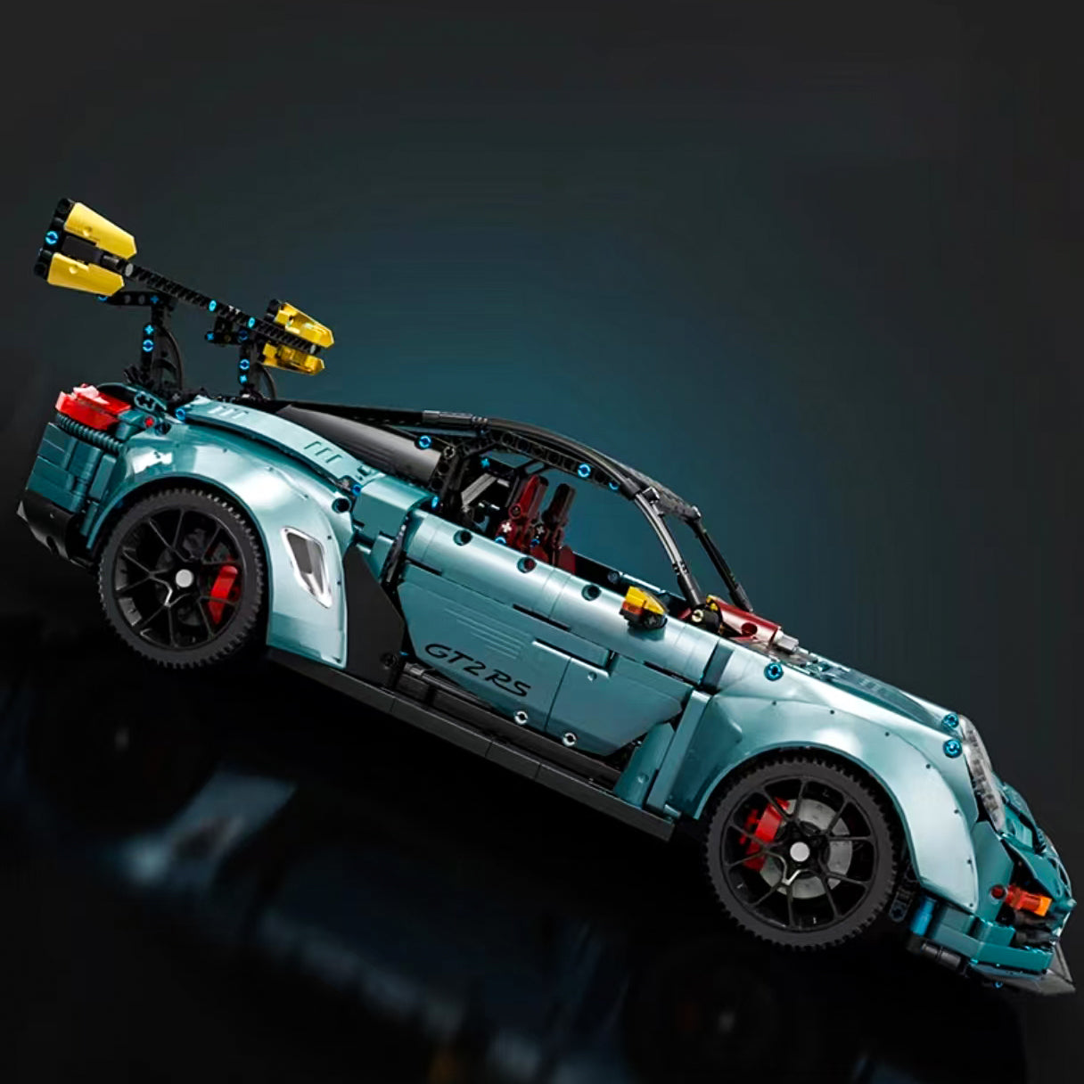 1:8 blue GT2 RS supercar building block model (3389 pieces)