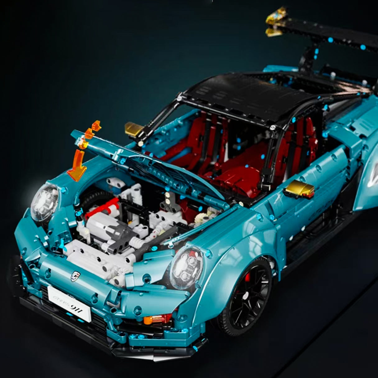 1:8 blue GT2 RS supercar building block model (3389 pieces)