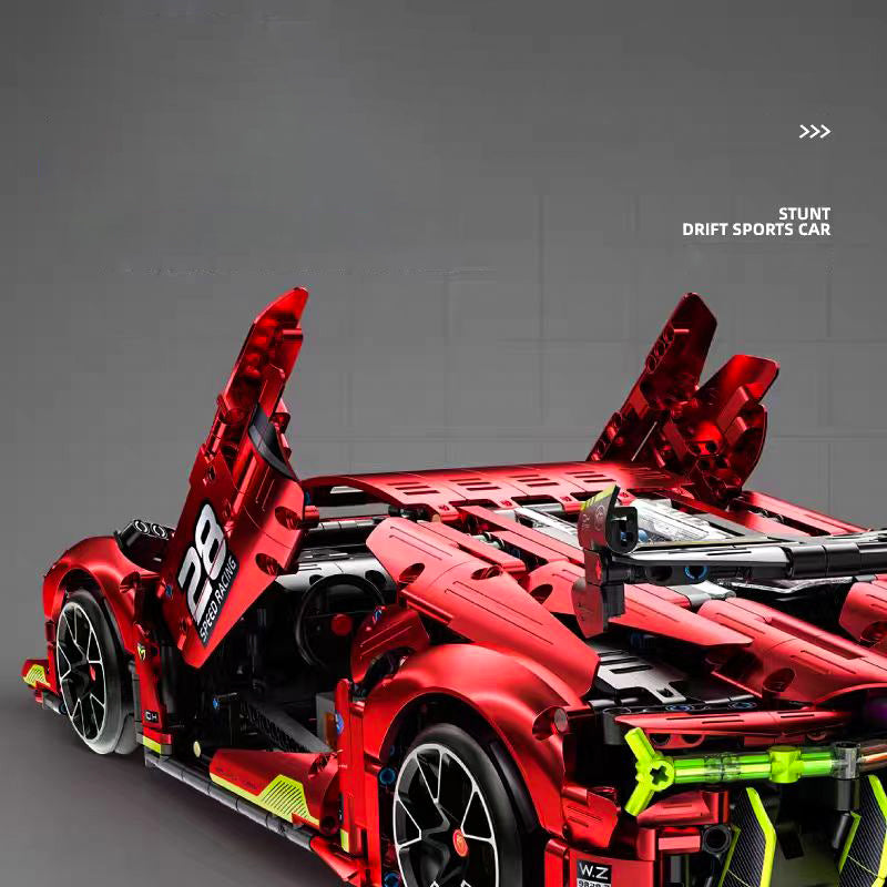 1:10 Lambo electroplated super sports car building block model (1889 pieces)