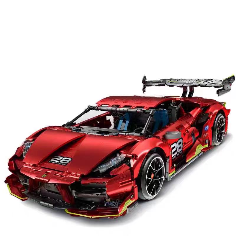 1:10 Lambo electroplated super sports car building block model (1889 pieces)