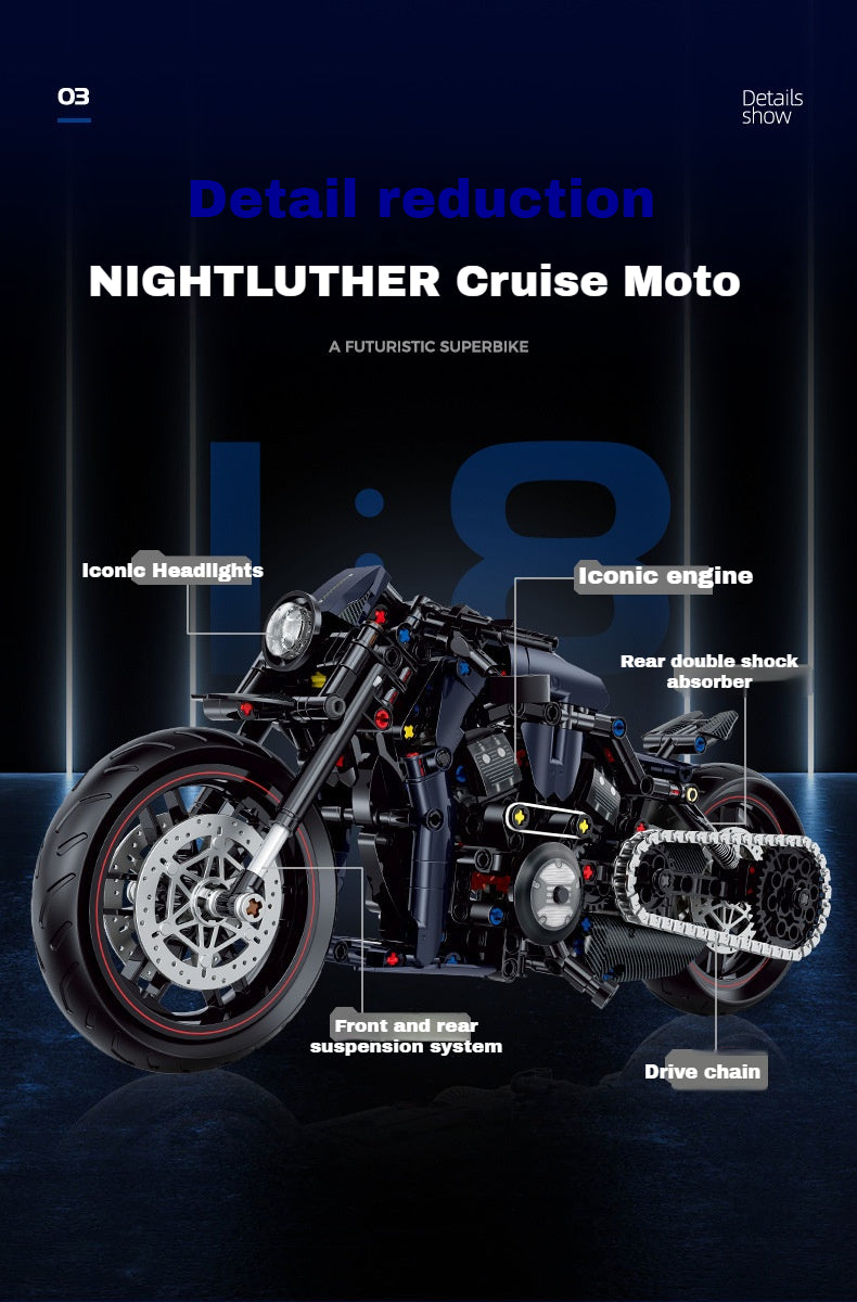 1:8 Night Luther Motorcycle (623pieces)