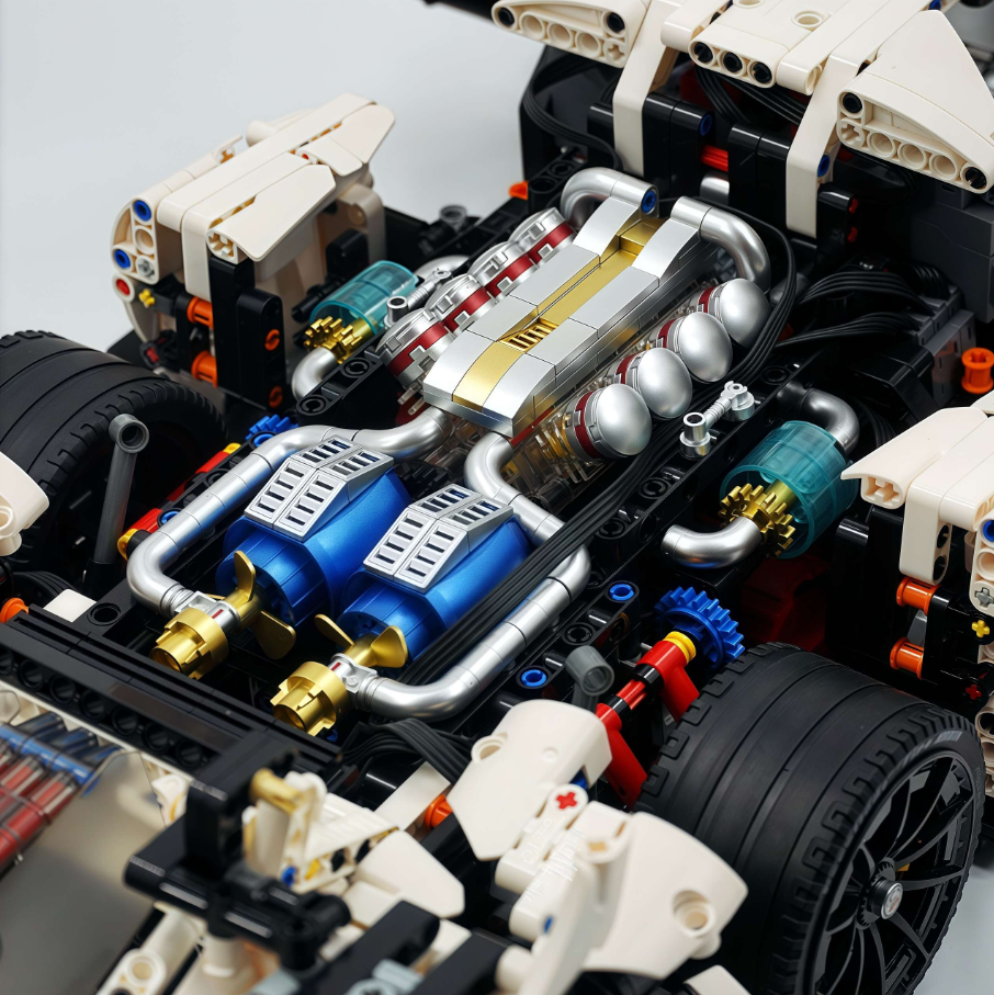 1:8 Romeo 33 Stradale supercar, White Goddess static custom version building block supercar (3861 pieces)