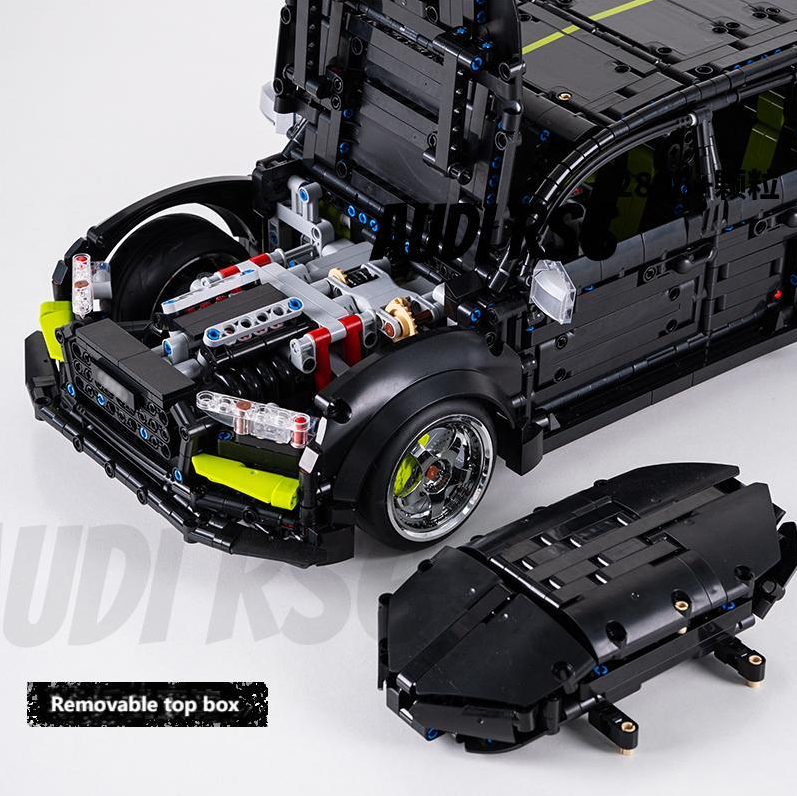 1：10 RS6 Black Warrior Set, High Detail Restoration, Travel SUV, Removable Roof Storage Box (2896 pieces