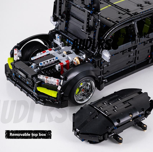 1：10 RS6 Black Warrior Set, High Detail Restoration, Travel SUV, Removable Roof Storage Box (2896 pieces