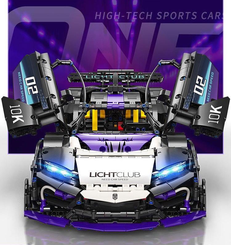 1:10 purple AMG ONE building block supercar, detailed reproduction, cost-effective choice (2244 pieces)