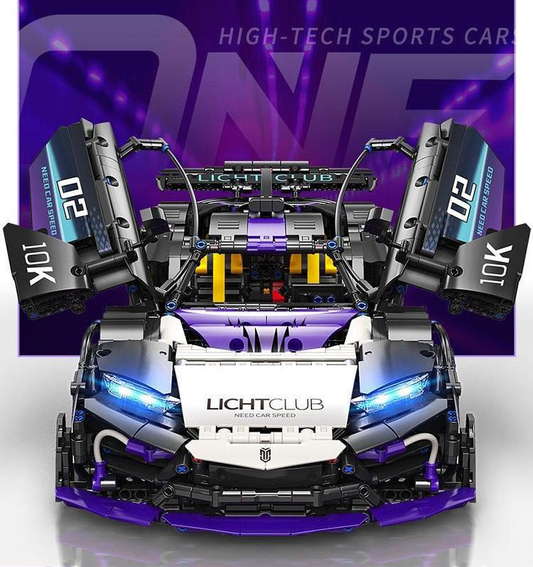 1:10 purple AMG ONE building block supercar, detailed reproduction, cost-effective choice (2244 pieces)