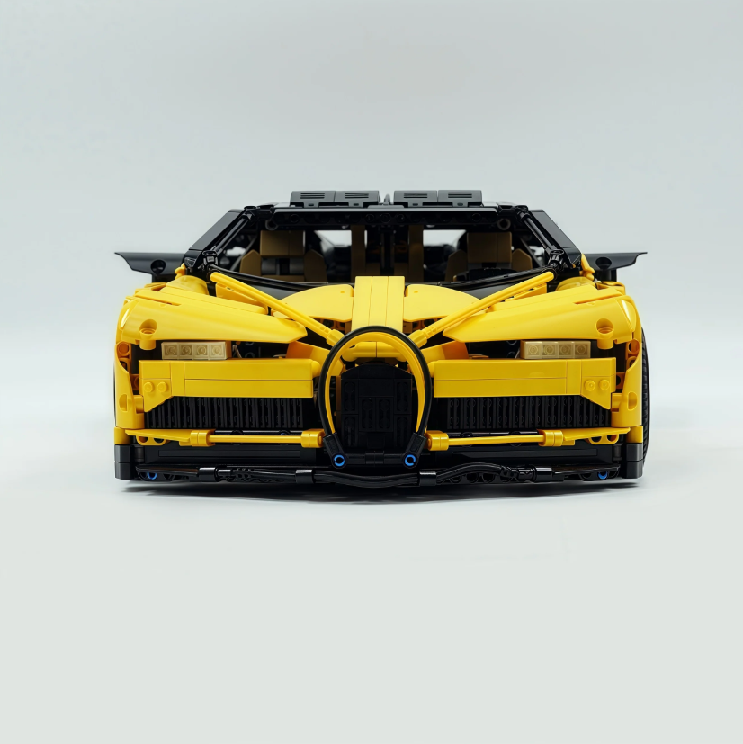 1:8 Chiron, custom modified building block supercar, yellow/red/blue/gray (4031 PCS)