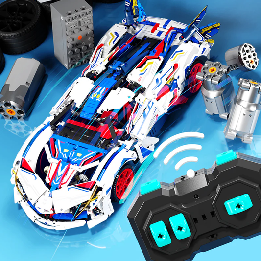 1:10 Apollo EVO supercar building kit, remote control drift, electric rear wing, 2088 pieces