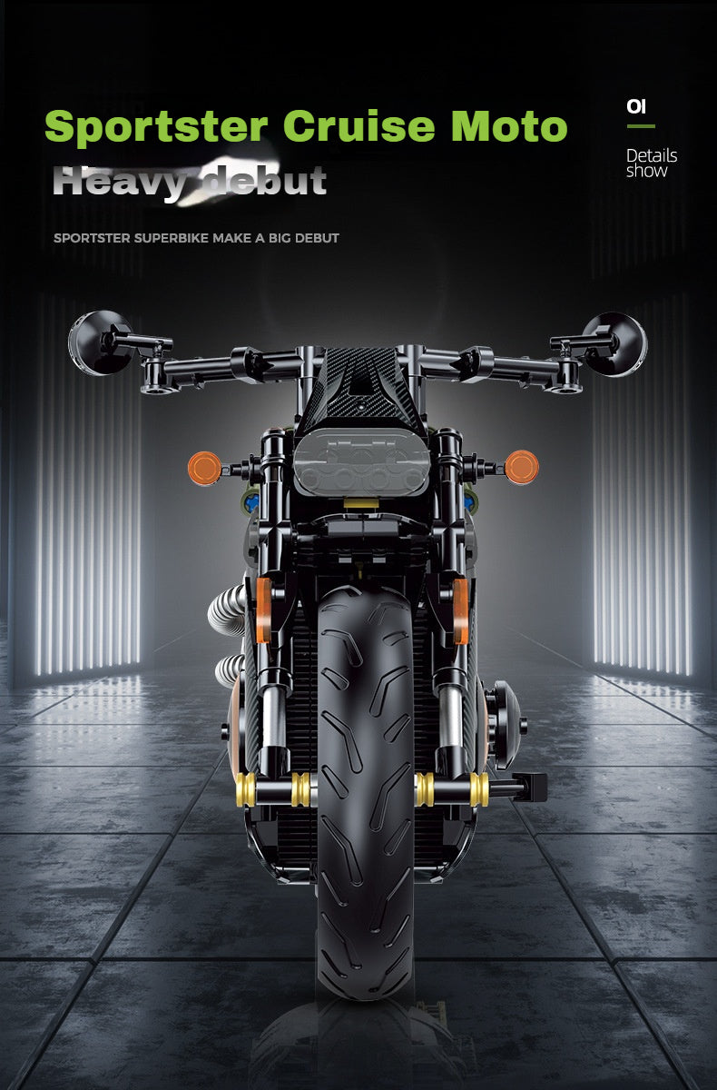 1:8 Cruiser Motorcycle (634 pieces)