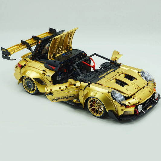 1:8 GT3 RS Gold Concept Car | Building Block Supercar, 3824 pieces