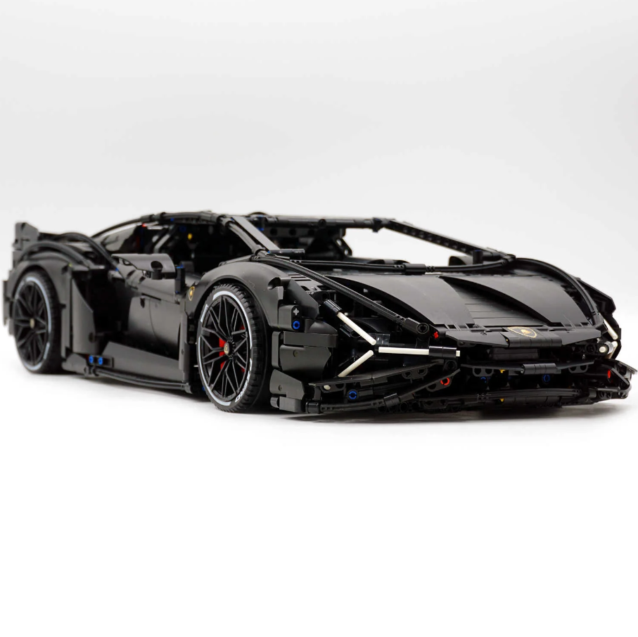 1:8 Lamborghini Sian Black Special Edition Building Block Supercar (3696 PCS)