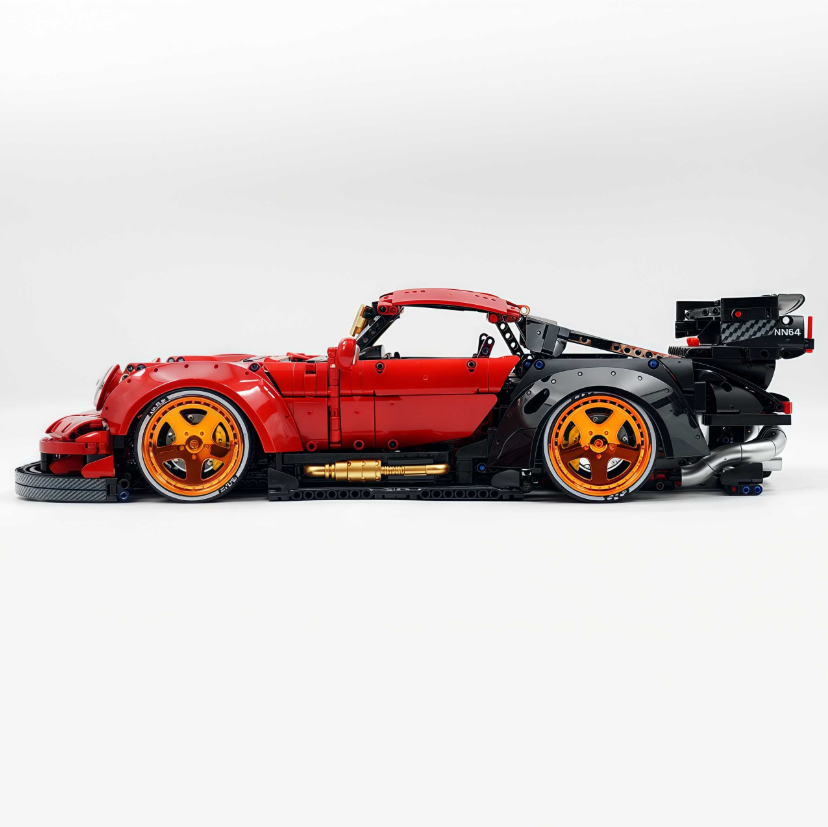 Ultimate Widebody 964 RWB, a red custom block supercar (4190 pieces)