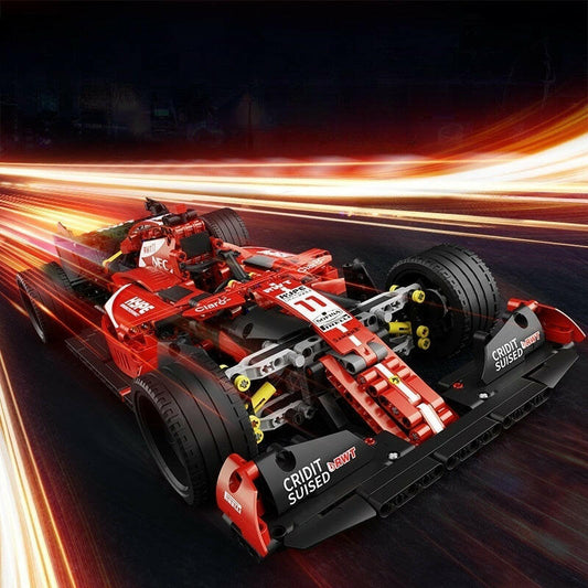 Main finished product image: Formula One racing car building block model, collectible toys for boys over 14 years old, dynamic piston

Packaging box image: exquisite packaging gift box + stickers + assembly instructions

Detailed image: Rotating F1 racing car tire mechanical structure STEAM teaching aids