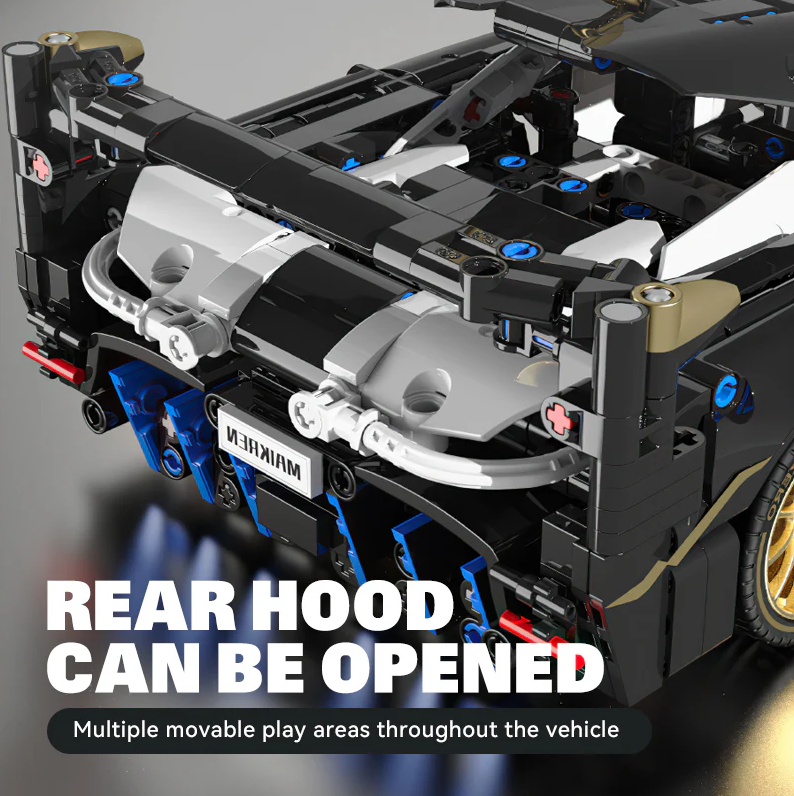 1:14 Platinum MC Supercar Building Set, Boys' and Men's Youth Collectible Model (1242 pieces)