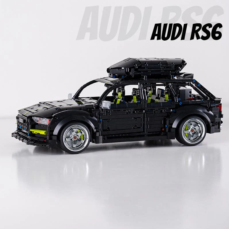 1：10 RS6 Black Warrior Set, High Detail Restoration, Travel SUV, Removable Roof Storage Box (2896 pieces