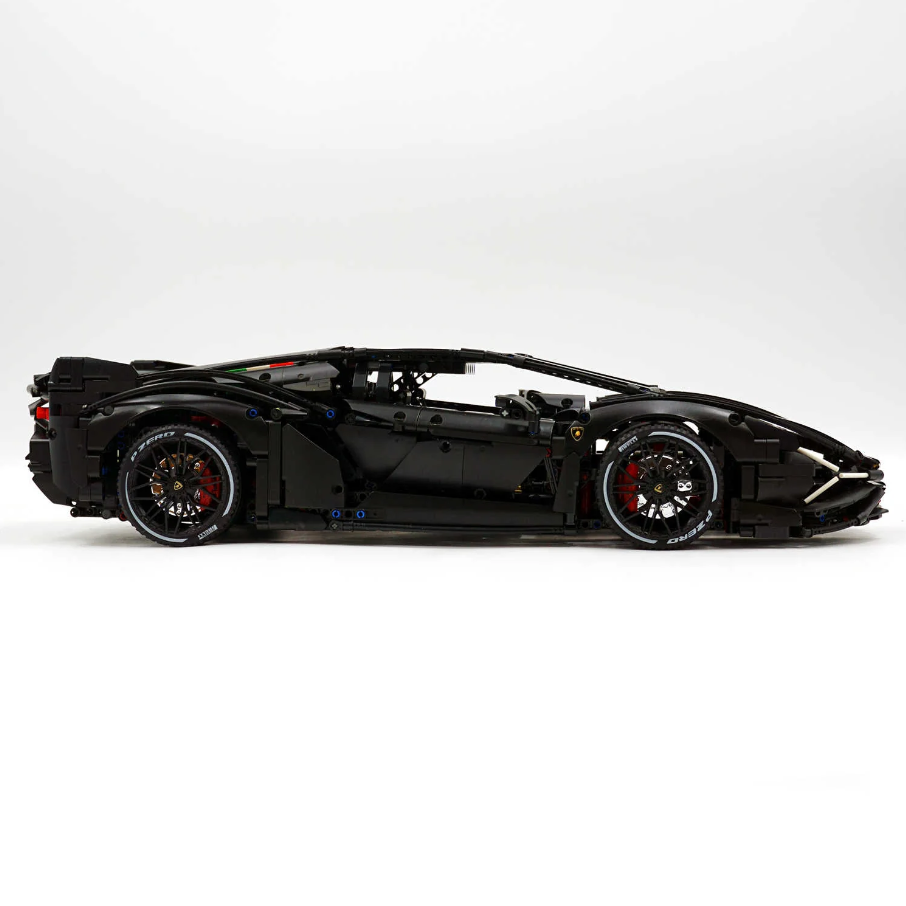 1:8 Lamborghini Sian Black Special Edition Building Block Supercar (3696 PCS)