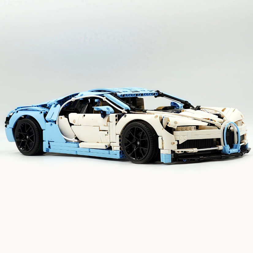 1:8 Chiron, custom modified building block supercar, yellow/red/blue/gray (4031 PCS)