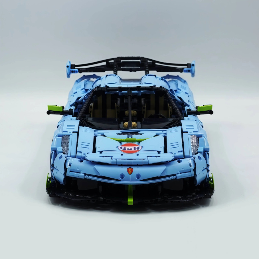 1:8 JESKO, custom Gulf Blue/Black/Orange limited edition building block supercar (4346 pieces)