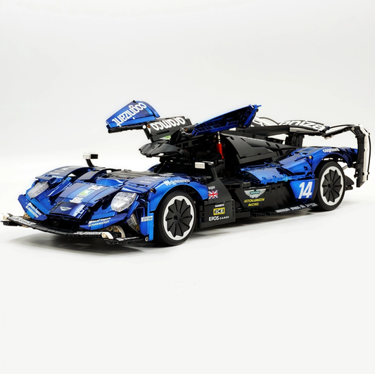 1:8 Martin Valkyrie building block supercar, custom dark blue electroplating version (3869 pieces)