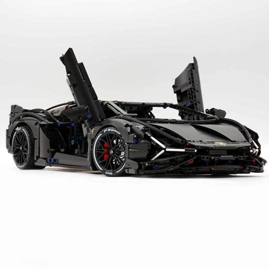 1:8 Lamborghini Sian Black Special Edition Building Block Supercar (3696 PCS)