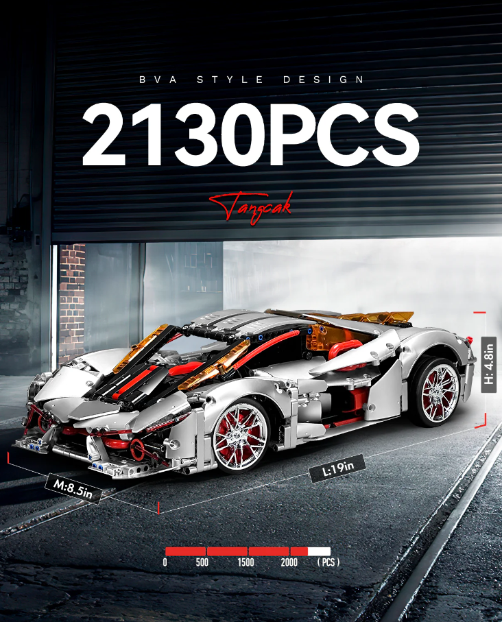 1:10 Lambo 3000 Years Building Block Supercar Static Version (2130 pieces)