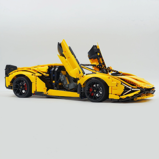 1:8 Lambo Sian Yellow Special Edition Building Block Supercar (3696 PCS)
