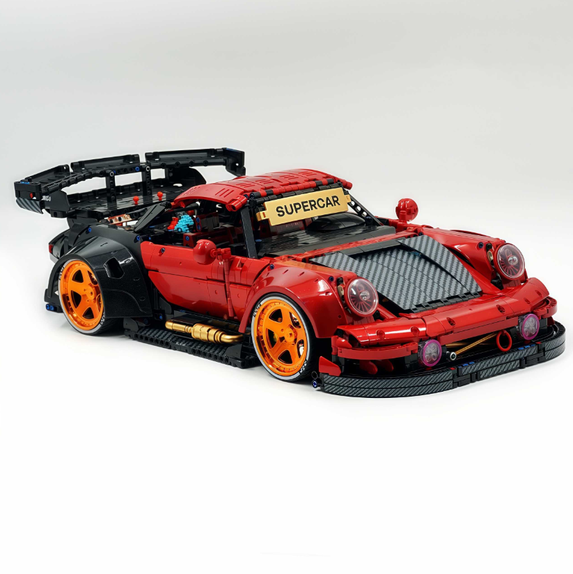 Ultimate Widebody 964 RWB, a red custom block supercar (4190 pieces)