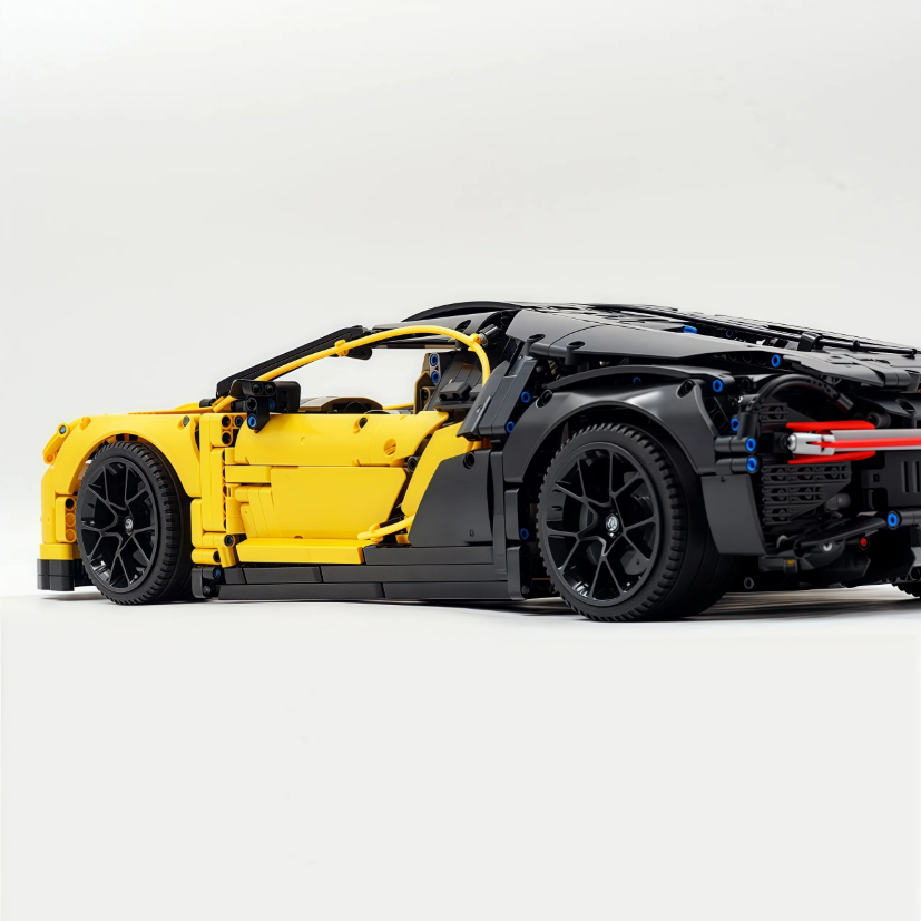 1:8 Chiron, custom modified building block supercar, yellow/red/blue/gray (4031 PCS)