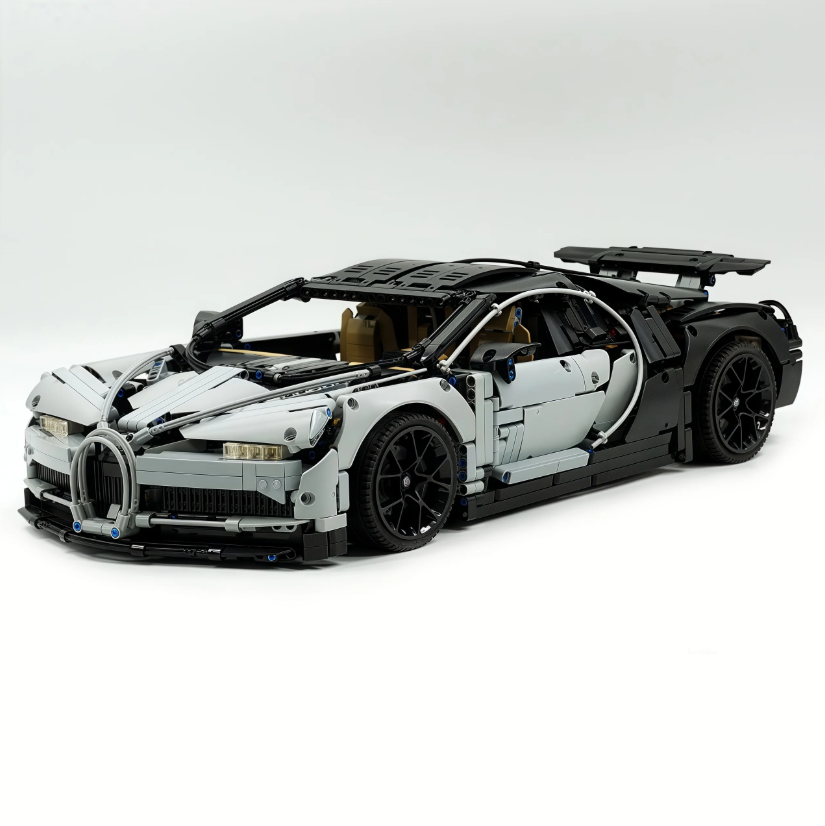 1:8 Chiron, custom modified building block supercar, yellow/red/blue/gray (4031 PCS)