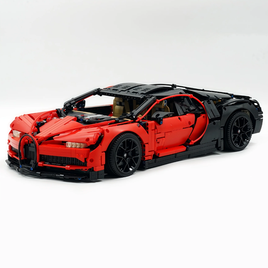 1:8 Chiron, custom modified building block supercar, yellow/red/blue/gray (4031 PCS)