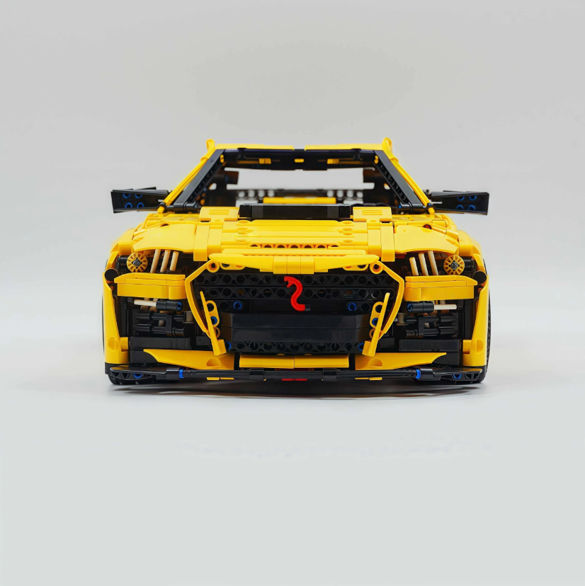 1:8 Shelby GT500, yellow custom brick supercar (3400 PCS)