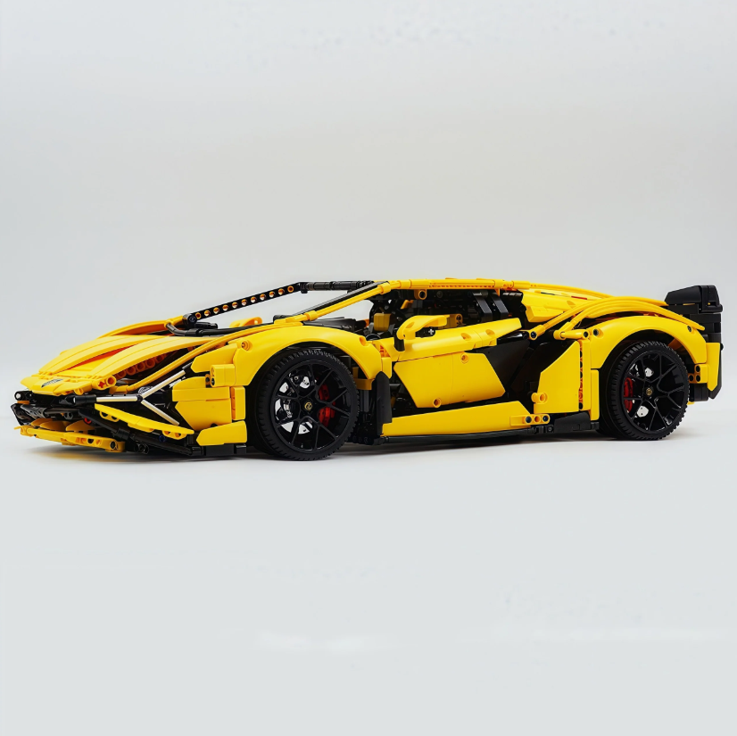 1:8 Lambo Sian Yellow Special Edition Building Block Supercar (3696 PCS)