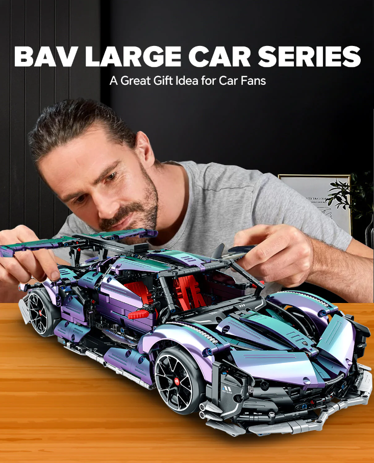 1:10 Apollo Super Electroplated Sports Car, Remote Control Drift, Electric Gull-wing Doors, 2036 Pieces