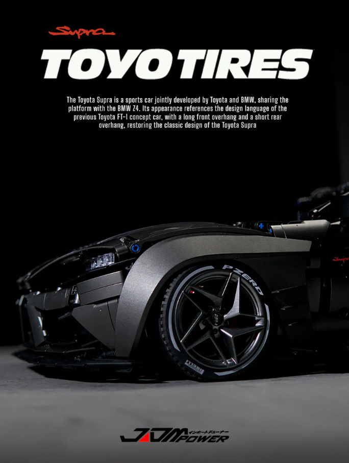 1:8 Supra Building Kit, Static Version of the Brick Supercar (4399 pieces)