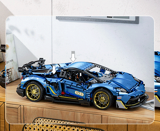 1:8 one-touch scissor doors, exclusive design wheels, mechanical principles, the ultimate Italian Bull supercar (3810 pieces)