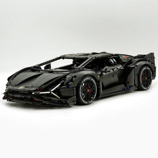 1:8 Lamborghini Sian Black Special Edition Building Block Supercar (3696 PCS)