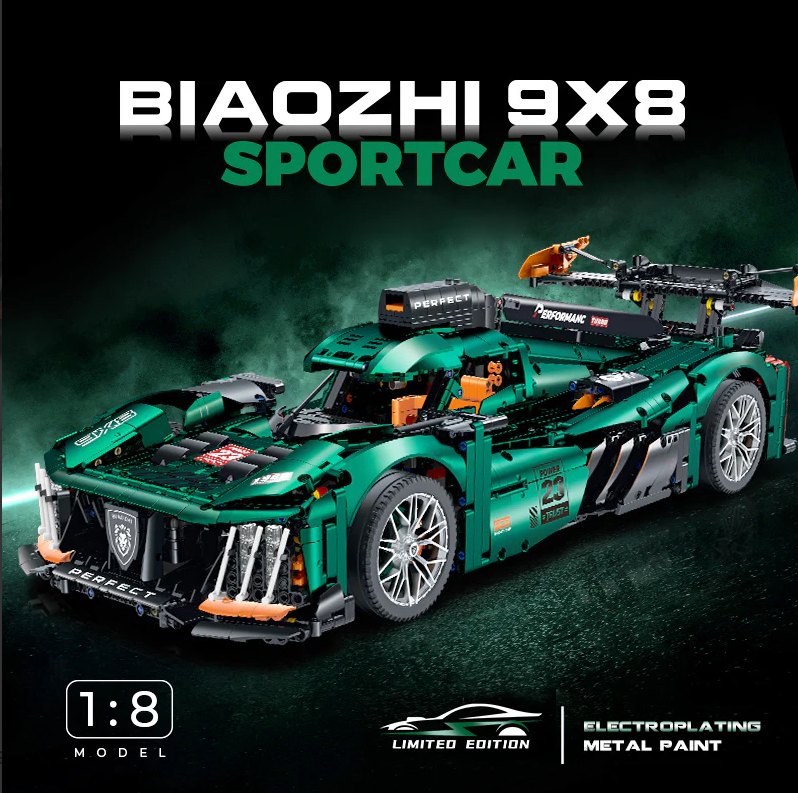 1:8 Le Mans building block supercar model (3746 pieces)