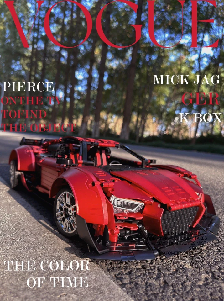 Building Block Supercar R8 Red Beast, Big Rear Wing (2641 pieces)