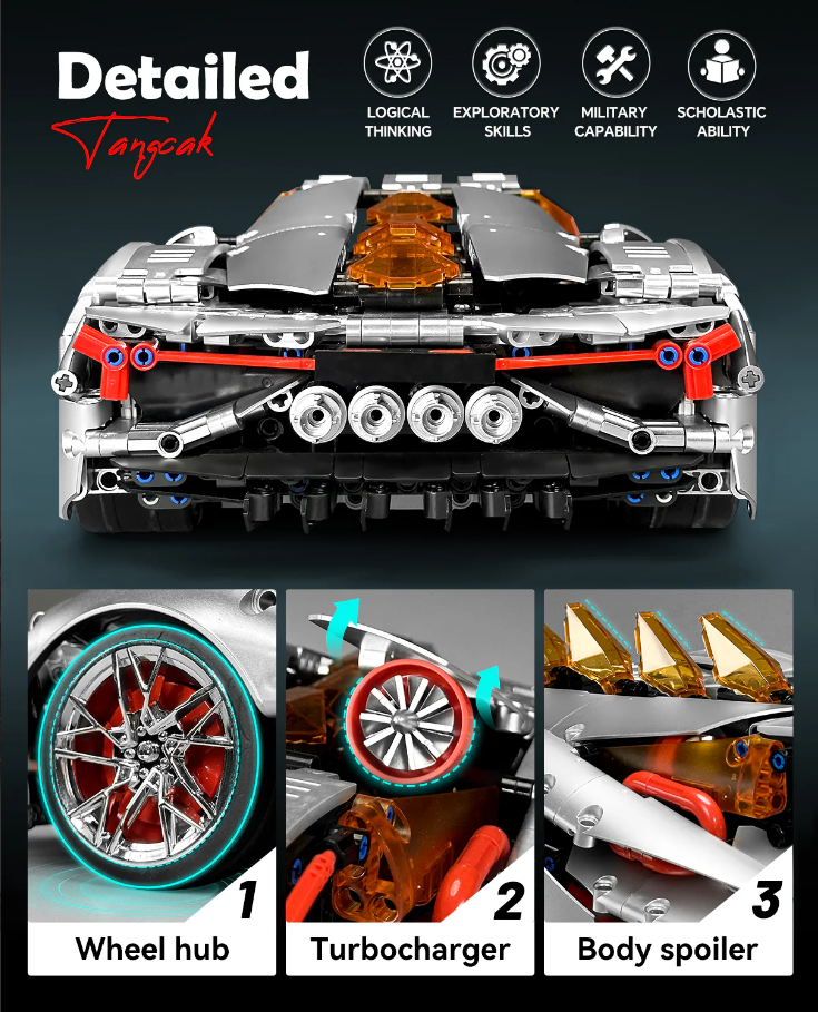 1:10 Lambo 3000 Years Building Block Supercar Static Version (2130 pieces)