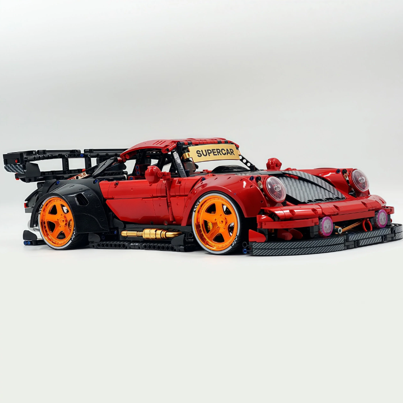 Ultimate Widebody 964 RWB, a red custom block supercar (4190 pieces)