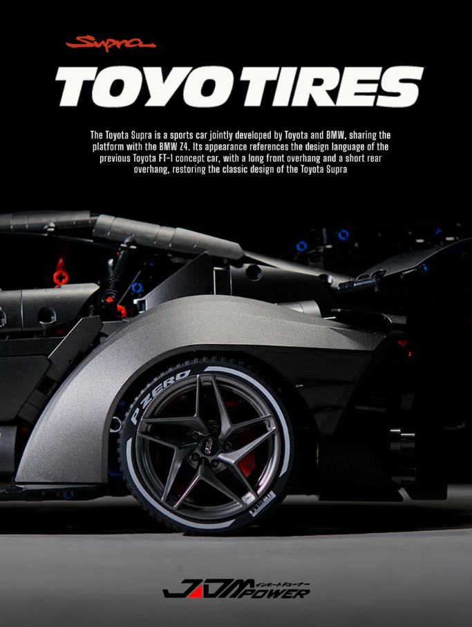 1:8 Supra Building Kit, Static Version of the Brick Supercar (4399 pieces)