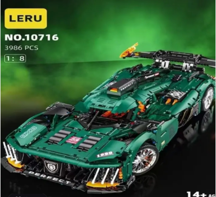 1:8 Le Mans building block supercar model (3746 pieces)