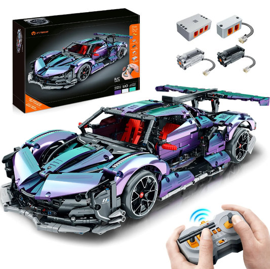 1:10 Apollo Super Electroplated Sports Car, Remote Control Drift, Electric Gull-wing Doors, 2036 Pieces