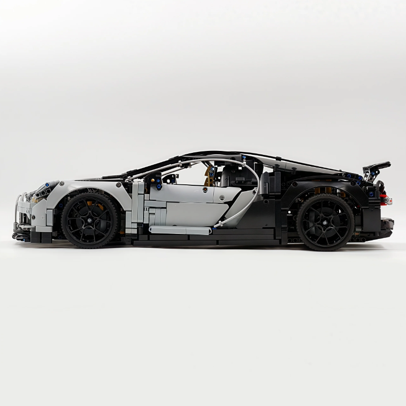 1:8 Chiron, custom modified building block supercar, yellow/red/blue/gray (4031 PCS)